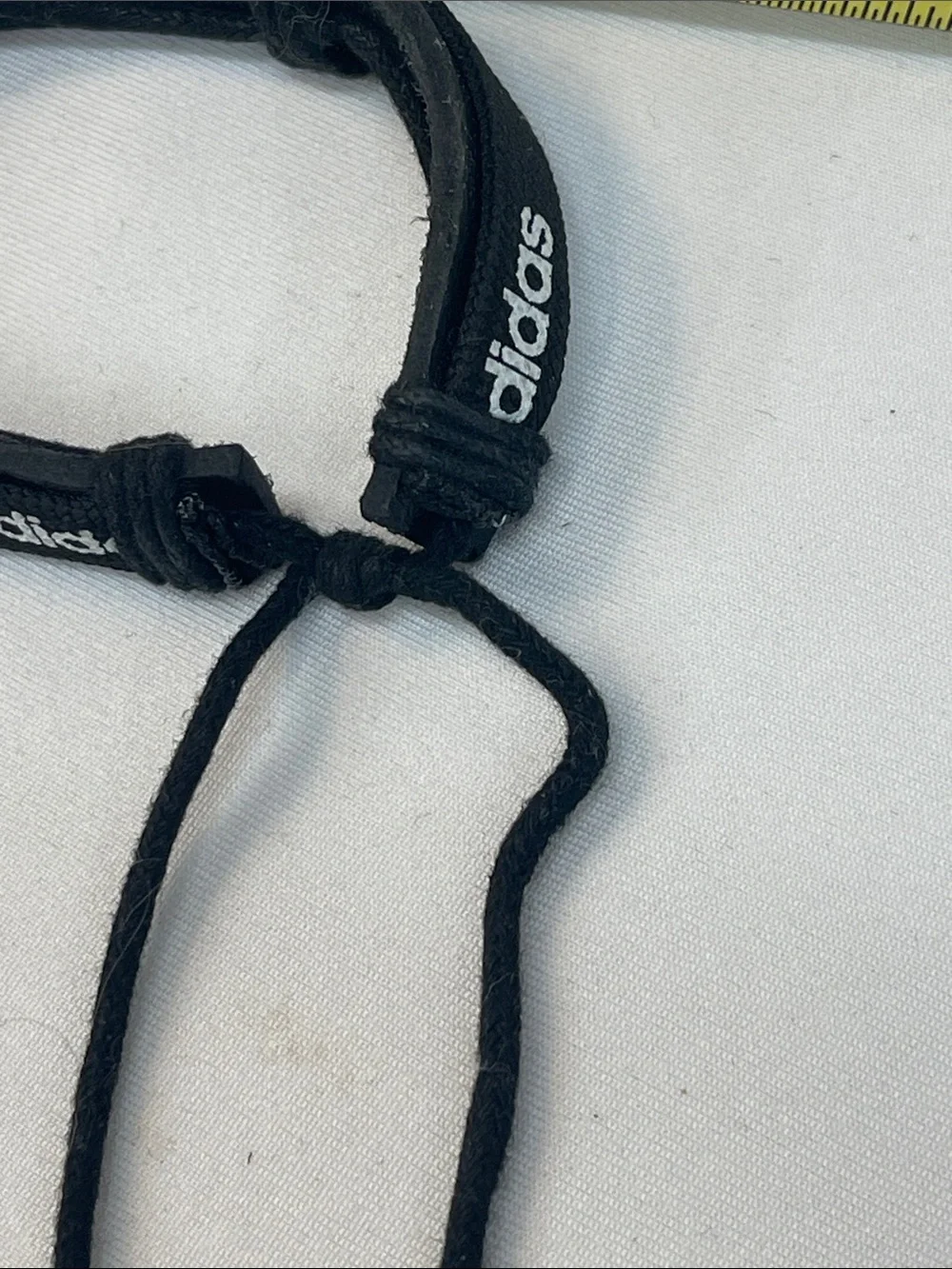 adidas Black and White Cord Logo Bracelet